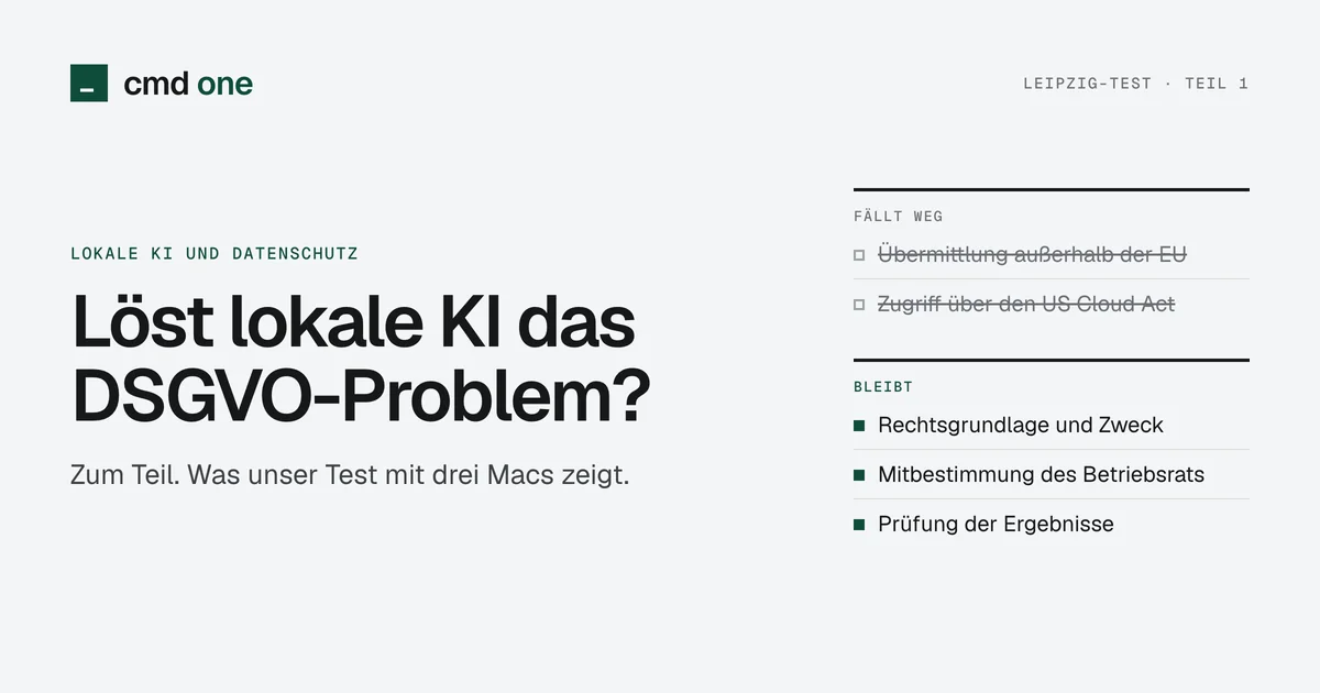 Grafik: Was lokale KI beim Datenschutz löst und was bleibt